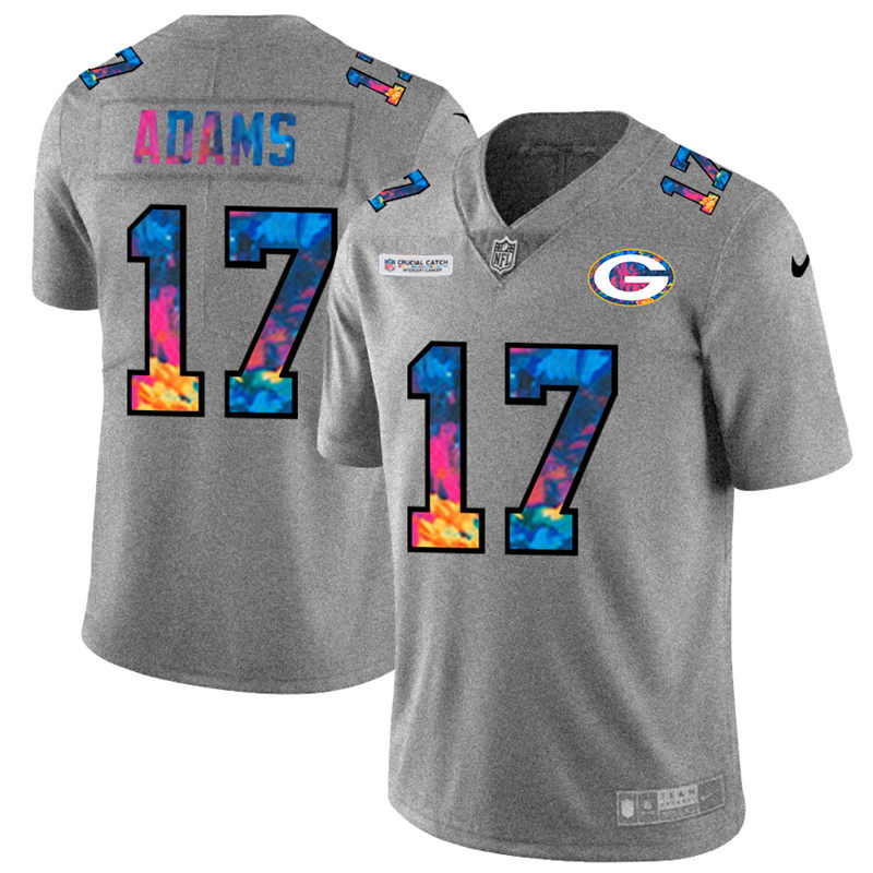 NFL Green Bay Packers #17 Davante Adams Men Nike MultiColor 2020  Crucial Catch  Jersey Grey->cleveland browns->NFL Jersey